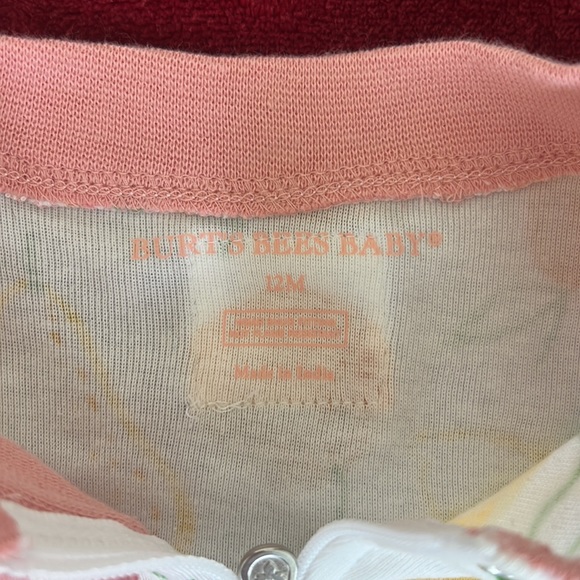 BNWT Burt’s Bees Baby ‘Sweet and Sour’ Footie Pyjamas Size 12 M RRP $13.95 🍋🍑 - Picture 5 of 5